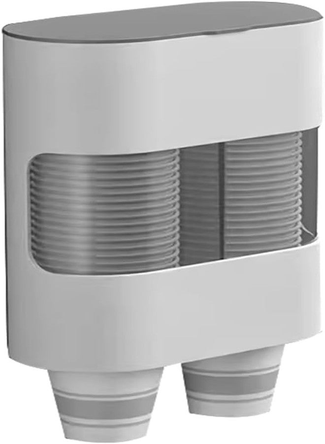 Evona Double Tube Disposable Cups Dispenser Wall-Mounted Paper Cup Dispenser Pull Type Paper Water Disposable Automatic Remover Cup Holder - Image 1