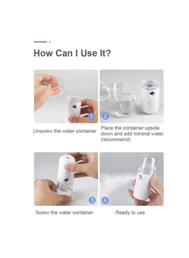 EasyLife USB Rechargeable 30ml Mini Portable Mist Humidifier Beauty Instrument Handy Facial Steamer  - Image 4