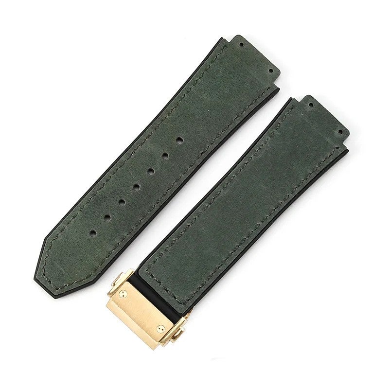 Bluejw Genuine Leather Watch Band Replacement for HB Big-bang Series, Crazy Horse Cowhide Strap 19mm x 26mm - Image 1