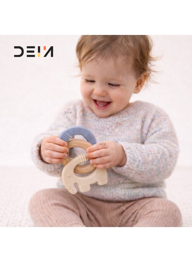 DEIN 3-Piece Premium Baby Teether Set – Food-Grade Silicone & Natural Wood Teething Rings – CE Certified & BPA-Free – Soothing Relief for Infants & Toddlers Up to 18 Months - Image 3