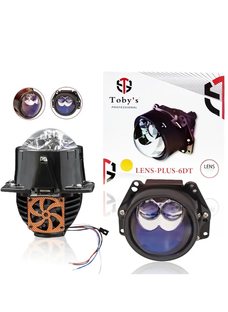 توبيز عدسات جهاز عرض توبي بلس 6DT ثنائية الصمام بقوة 140 واط، مقاس 3 بوصات، للمصابيح الأمامية، مصباح السيارة 6000 كلفن، مصابيح السيارة 70000 لومن، طقم تعديل مصابيح السيارة، عدسة زائدة - LENS PLUS-6DT - Image 1