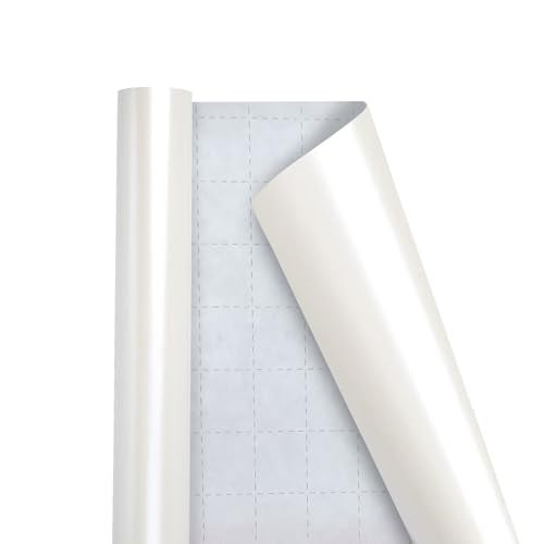 Winjeto All Occasion Gift Wrapping Paper, White Solid Color Pearly Lustre Paper, Perfect Gifts for Women, Wedding, Valentine's Day, Mothers Day, Birthday, Christmas, DIY Bouquet Supplies- 17 inch X 120 inch - Image 1