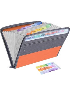 Bolivia's File Organizer 13 Pockets A4 Document Organizer With 27Pcs Multicolor Labels Expanding File Folder With Sticky Labels Portable File Box For Office School Home  - Image 1