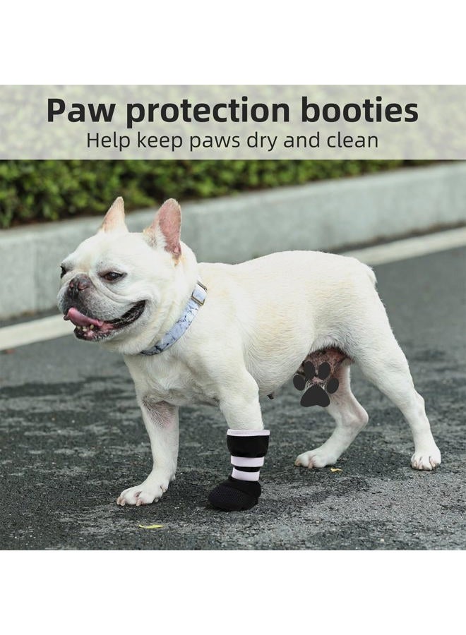 ETIAL Dog Paw Wound Recovery Boot for Injured Paw, Anti-Slip Dog Shoe with Self-Adhesive Strap, Dog Paw Protector for Outdoor Walking & Keep Dogs from Licking Wounds (Black w/White, XL) - Image 2