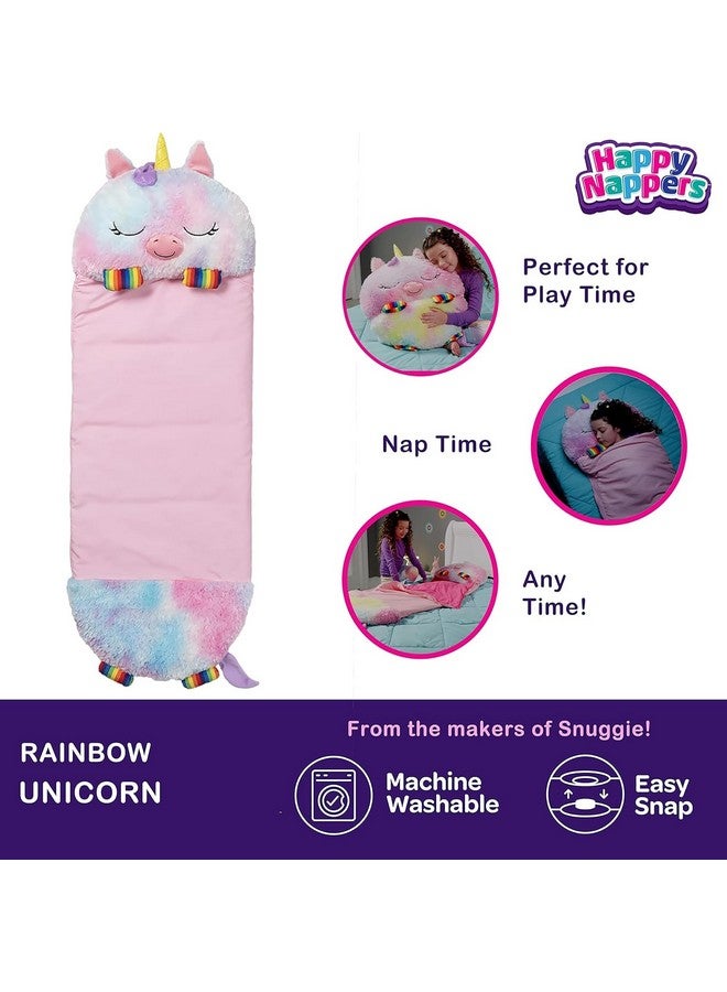 Happy Nappers: Pillow & Sleepy Sack: Medium - Rainbow Unicorn - 54 x 20, Plush Animal Character, 2-in-1 Pillow Sleeping Bag, Play, Kids Ages 3+ - Image 3
