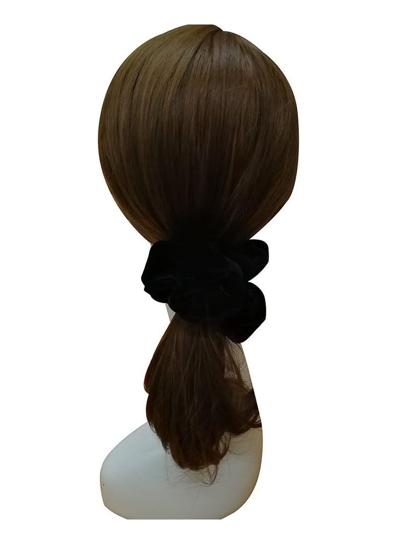 ستار بيجا - مجموعة من 6 ربطات شعر مخملية سوداء من PIDOUDOU، ربطات شعر مرنة ومجعدة - Image 1