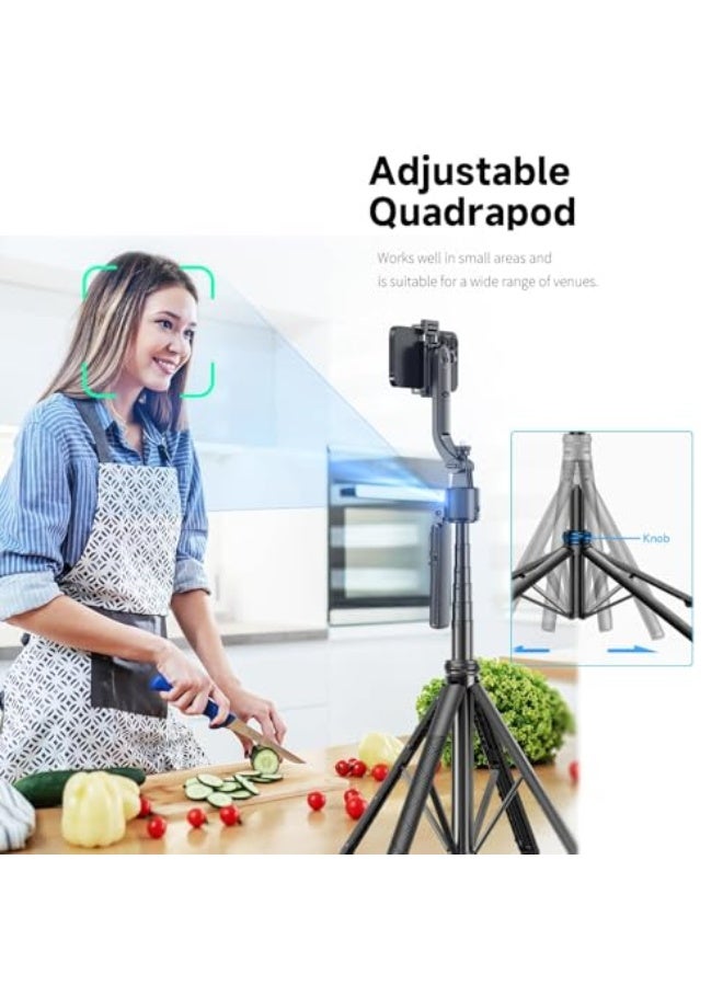 Phone Tripod, Selfie Stick Tripod with AI Smart Face Tracking & Hands-Free Control, Stable Quad-Leg Design & Adjustable Height—Perfect for Vlogging, TikTok, and Video Calls - Image 5