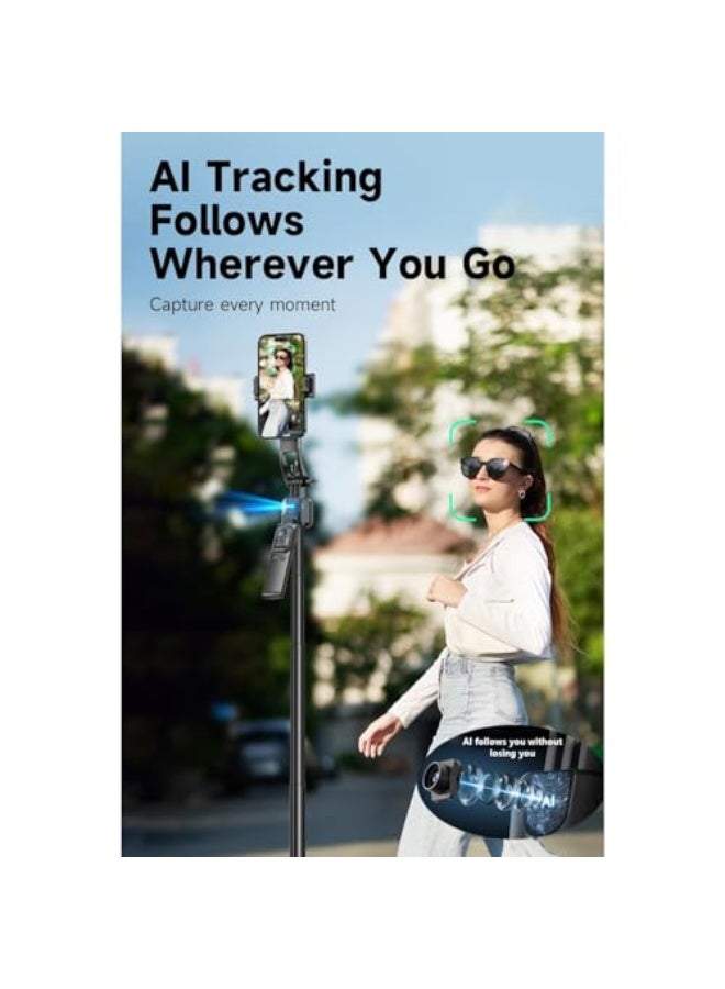 Phone Tripod, Selfie Stick Tripod with AI Smart Face Tracking & Hands-Free Control, Stable Quad-Leg Design & Adjustable Height—Perfect for Vlogging, TikTok, and Video Calls - Image 3