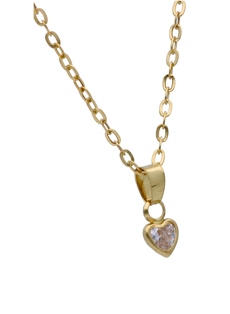 أف كيه جوليريز قلادة ذهب (سلسلة مع قلادة على شكل قلب) عيار 18 - Image 2