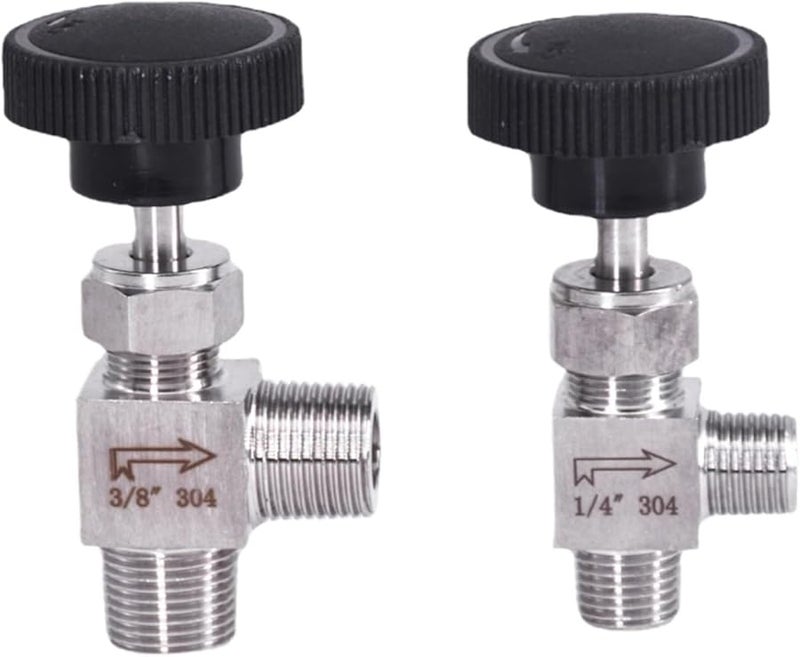 NPT 1 4 Inch 90 Degree Angle Needle Valve Stainless Steel Flow Control For Water Gas Oil - Image 3