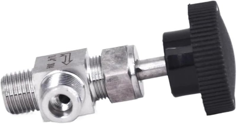 NPT 1 4 Inch 90 Degree Angle Needle Valve Stainless Steel Flow Control For Water Gas Oil - Image 1