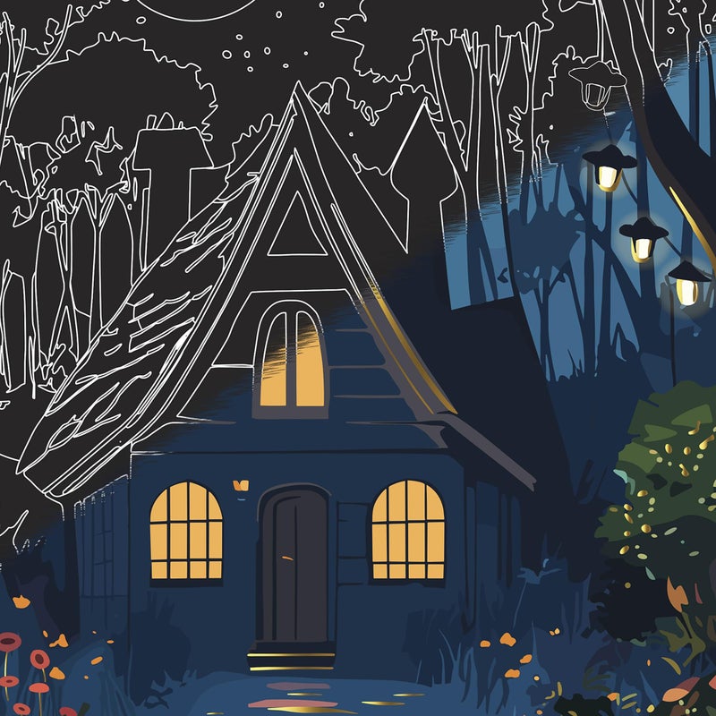 Brea Reese: Scratch Art Paper Pad - Magical Forest - 6 Designs, Guided Art, Metallic Accents, Stylus & Brush, Perforated 9x12 Pages, DIY Adult Craft - Image 5
