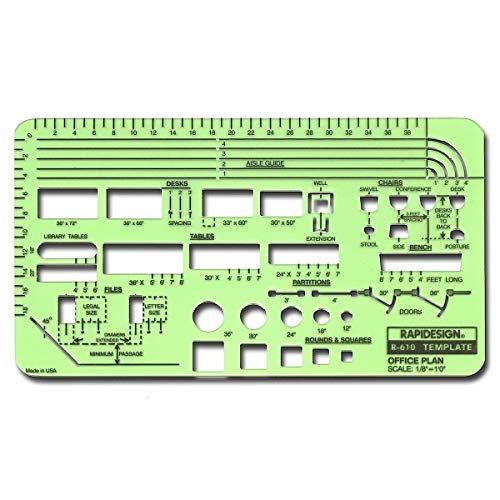 Rapidesign Office Plan Template 18 Inch Scale 1 Each R610