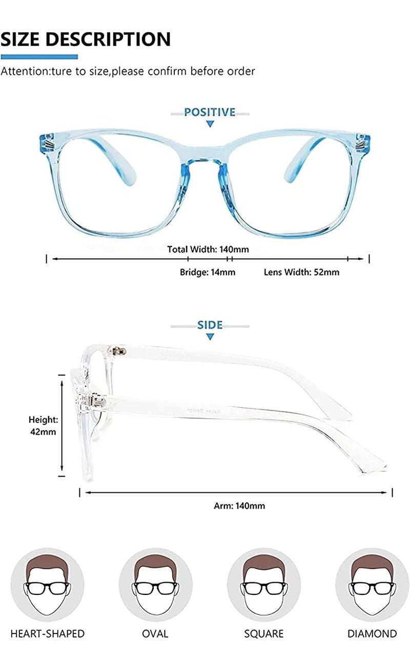 Iflash Blue Light Blocking Glasses Gaming Filter Transparent Square Eyeglasses for Eye Protection Men Women, Computer/Tablet/Laptop/Mobile/TV, Anti-blue & Anti eyestrain - Image 2