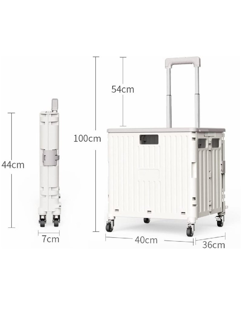 LIMOS 65L Foldable Shopping Cart Heavy Duty Rolling Grocery Utility Cart on 4 Wheels with Telescoping Handle - Image 2