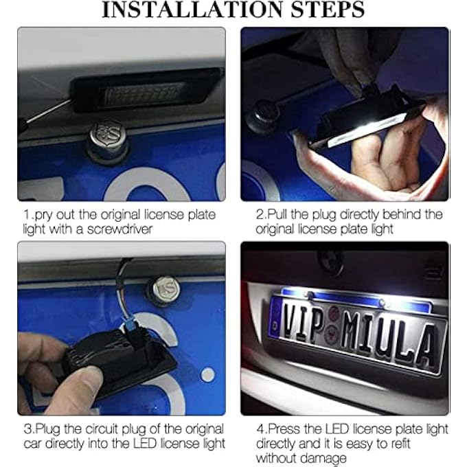 SYOSI Led License Plate Lights 2Pack Rear Number Plate Light Lamps For Audi Q7 A3 S3 A4 S4 Rs4 A6 C6 S6 Rs6 A8 S8 Vehicles - Image 5