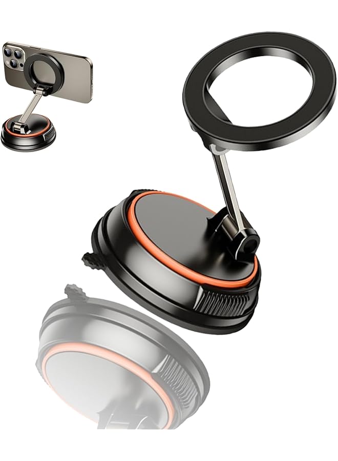 S-TOP 360° Magnetic Phone Holder for Car & Mirror - Rotating Mount for Bathroom Wall, Compatible with MagSafe-enabled iPhone 16, 15, 14, 13, 12 - Image 1