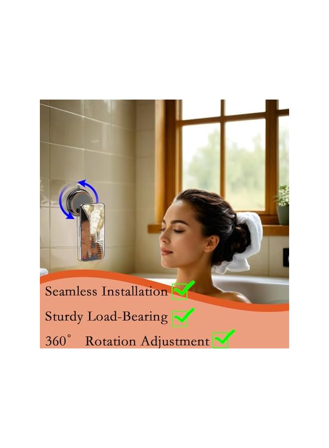 S-TOP 360° Magnetic Phone Holder for Car & Mirror - Rotating Mount for Bathroom Wall, Compatible with MagSafe-enabled iPhone 16, 15, 14, 13, 12 - Image 2