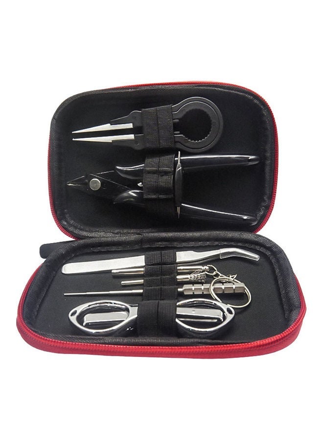 NIBEMINENT 9Pcs Vape DIY Tool Bag Ceramic Tweezers Pliers Wire Heaters Coil Jig Winding Kit Multicolor 12.7*10cm - Image 1