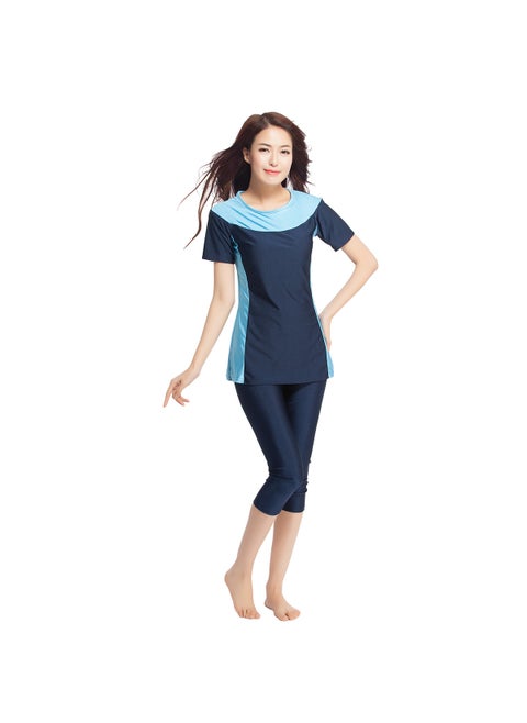 Ladies Conservative Swimwear, In-stock, HW10F Dark Blue