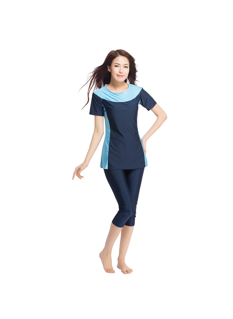 Generic - Ladies Conservative Swimwear, In-stock, HW10F Dark Blue - Image 1
