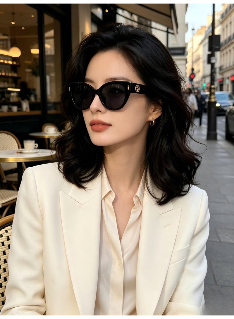 Tory Burch Cat-Eye Sunglasses for Women, Black - Image 3