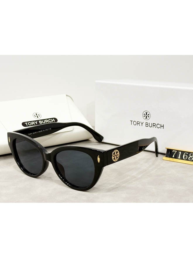 Tory Burch Cat-Eye Sunglasses for Women, Black - Image 1