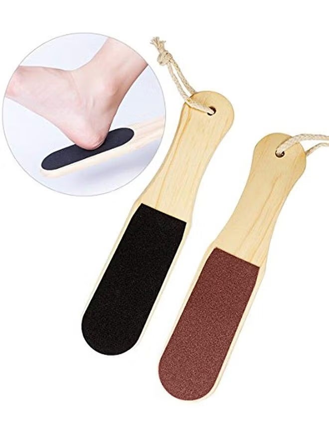 ملف قدم مزدوج الجوانب مع مقبض خشبي – أداة احترافية لإزالة الكالو وتنعيم القدمين - Image 2