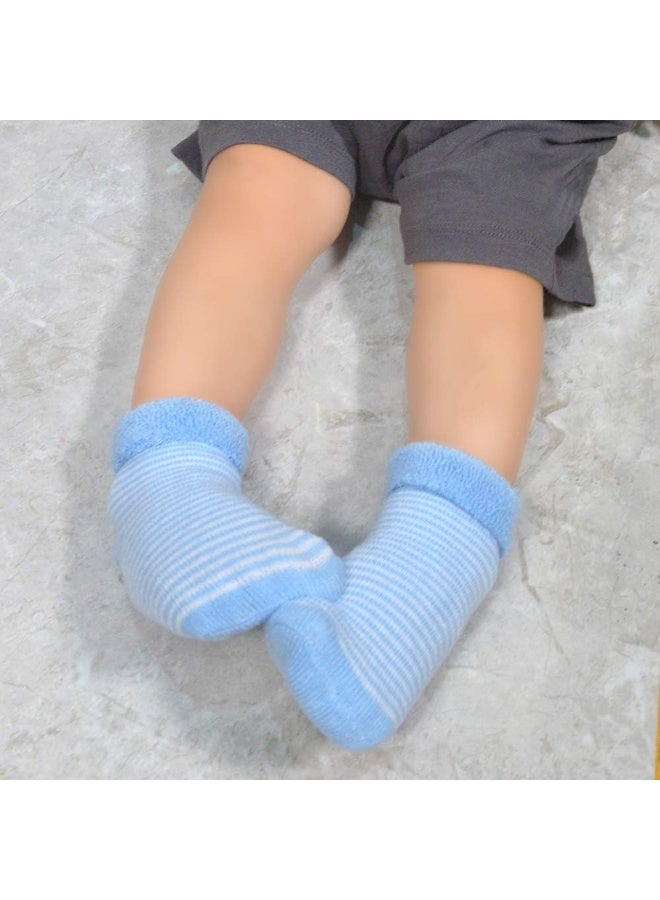 JAKIDAR JAKIDAR 6 Pairs Baby Socks for Infant Newborn Thick Warm Socks Cotton Sock Shoes - Image 2