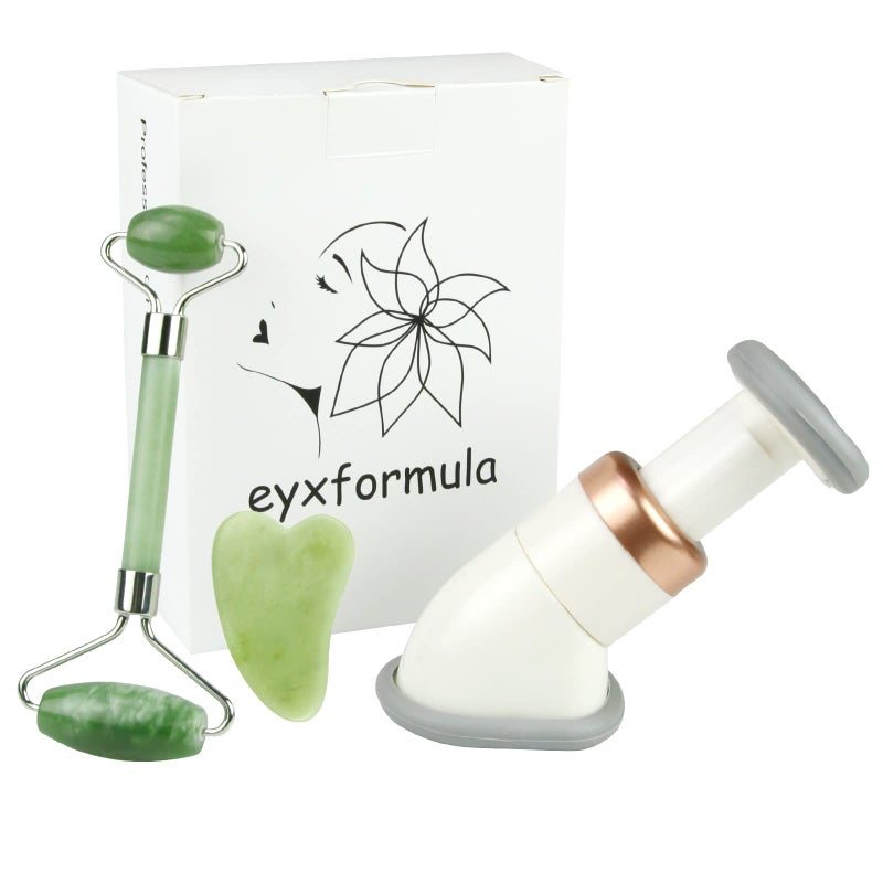 eyxformula Neck Beauty Device & Facial Sculpting Tools Set of 3 - Neck Toning Exerciser + Jade Roller for Face + Gua Sha - to Improve Saggy Skin Rejuvenation & Double Chin, Define Jaw Line And Shape Vline - Image 1