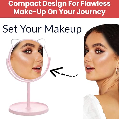 Temperia Table Makeup Mirror with Stand - Small Vanity Portable Foldable Travel Mirror for Face, Make Up, Desk, Shaving, Hostel, Ergonomic Design (Random Colors) (MN03) - Image 5