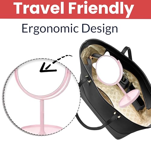 Temperia Table Makeup Mirror with Stand - Small Vanity Portable Foldable Travel Mirror for Face, Make Up, Desk, Shaving, Hostel, Ergonomic Design (Random Colors) (MN03) - Image 4