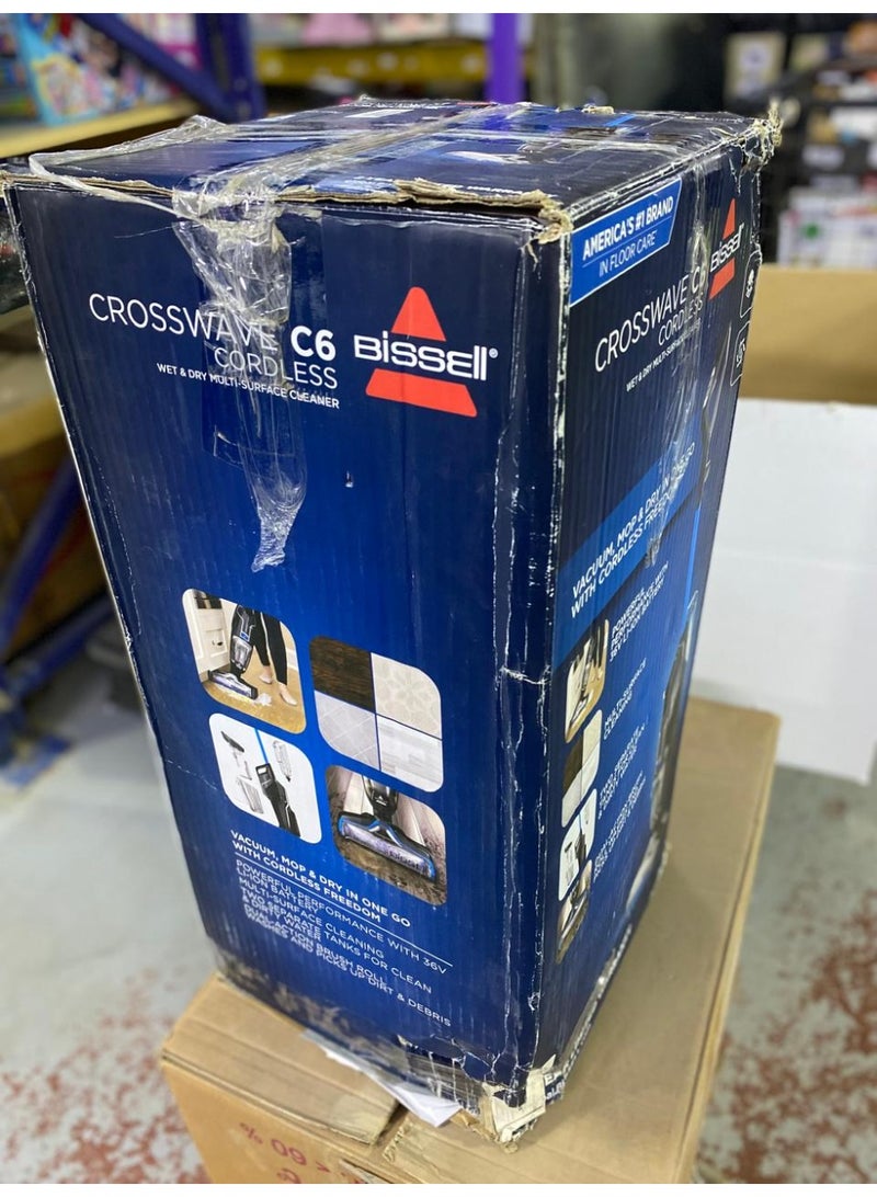 بيسيل مكنسة بيسيل CrossWave C6 اللاسلكية متعددة الأسطح 3 في 1 – موديل 3566N، بخدوش وعلبة تالفة - Image 2