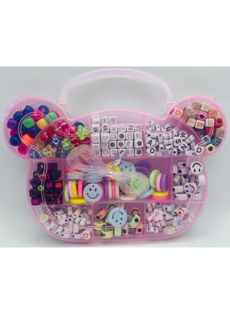 ITALO 400 Pcs DIY Handmade Craft Mix Beads With Mickey Vanity Shaped Box For Kids Bracelets And Necklaces  - Image 4