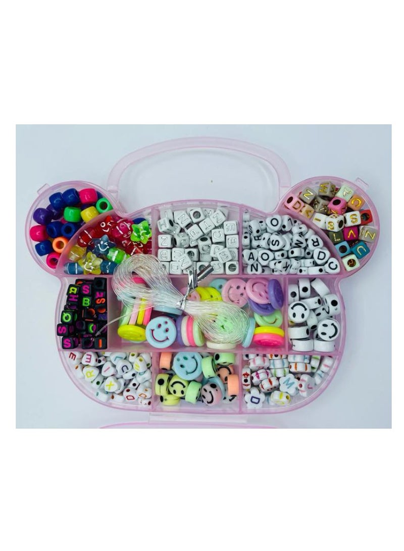 ITALO 400 Pcs DIY Handmade Craft Mix Beads With Mickey Vanity Shaped Box For Kids Bracelets And Necklaces  - Image 2