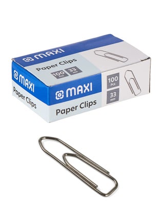 100-Piece Paper Clips 33mm Size