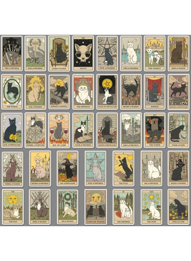 JAKTK 78 Kitten Tarot Cards Creative Laptop Suitcase iPad Phone Case Decoration Waterproof Sticker Graffiti Sticker Birthday Gift  - Image 5