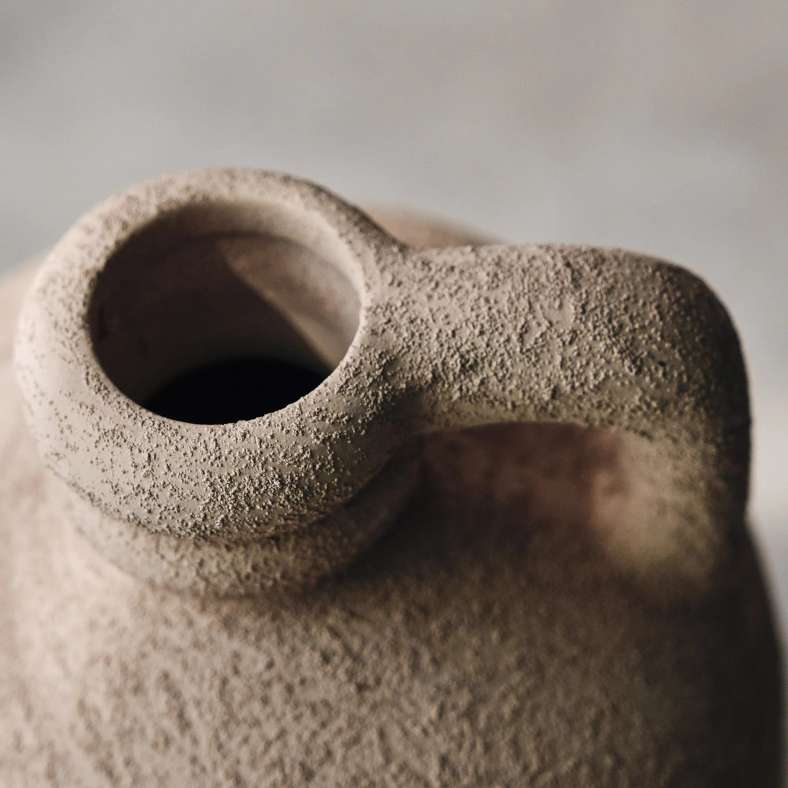 Pan Home Brizo Stoneware Vase With Handle 9x9x17cm - Brown - 112AIC9903769 - Image 2