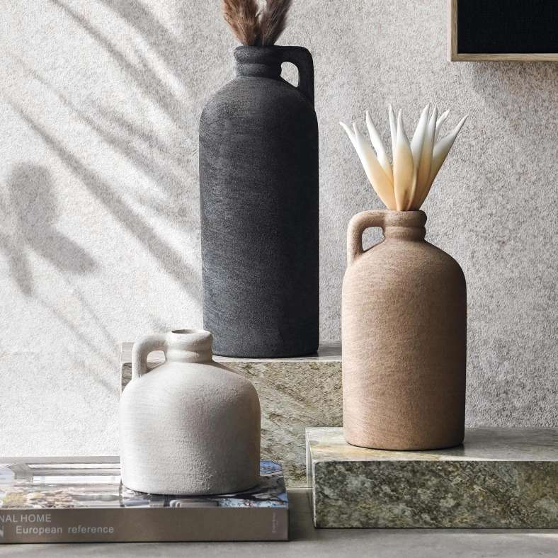 Pan Home Brizo Stoneware Vase With Handle 9x9x17cm - Brown - 112AIC9903769 - Image 4