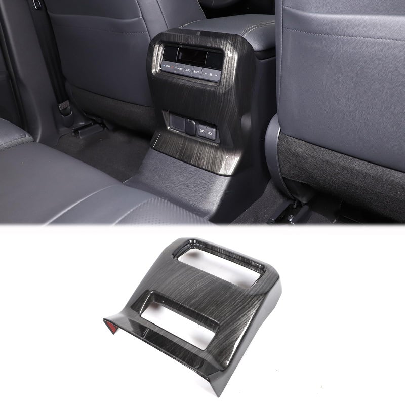 Rear Air Condition Vent Frame Cover Trim Compatible with Toyota Land Cruiser Prado 250 J250 LC250 2024 2025 Accessories ABS Rear Air Conditioning Vent Anti Kick CoverBlack Wood Pattern