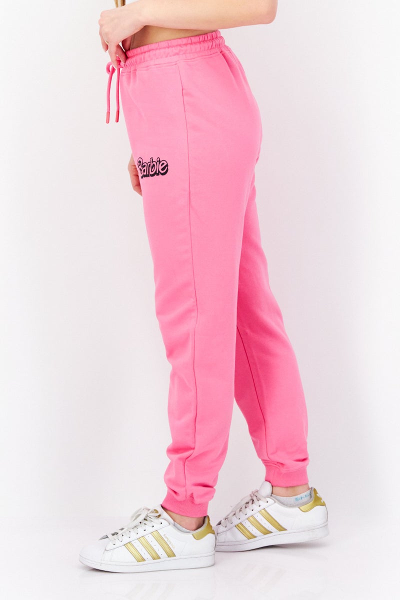 Barbie Women Printed Jogger Pants, Pink - Image 3