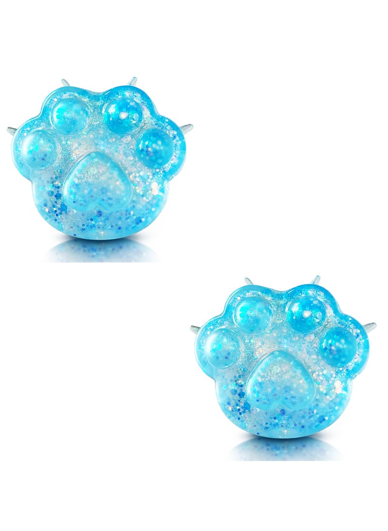 Excefore Cat Paw Squeeze Ball Squishy Toys, 2 Pcs Stress Balls for Adults Squishy Sugar Ball, Party Favors Squeeze Ball, Animals Dough Ball, Fidget Toys, Cat Paws Squishy Ball, for Party Favors (Blue)  - Image 1