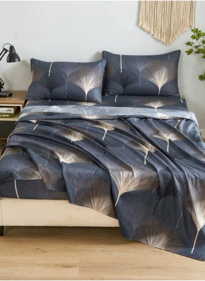 LUNA Home 4 Pieces Bedsheet Set, Brown Color.  - Image 1