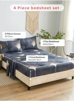 LUNA Home 4 Pieces Bedsheet Set, Brown Color.  - Image 2