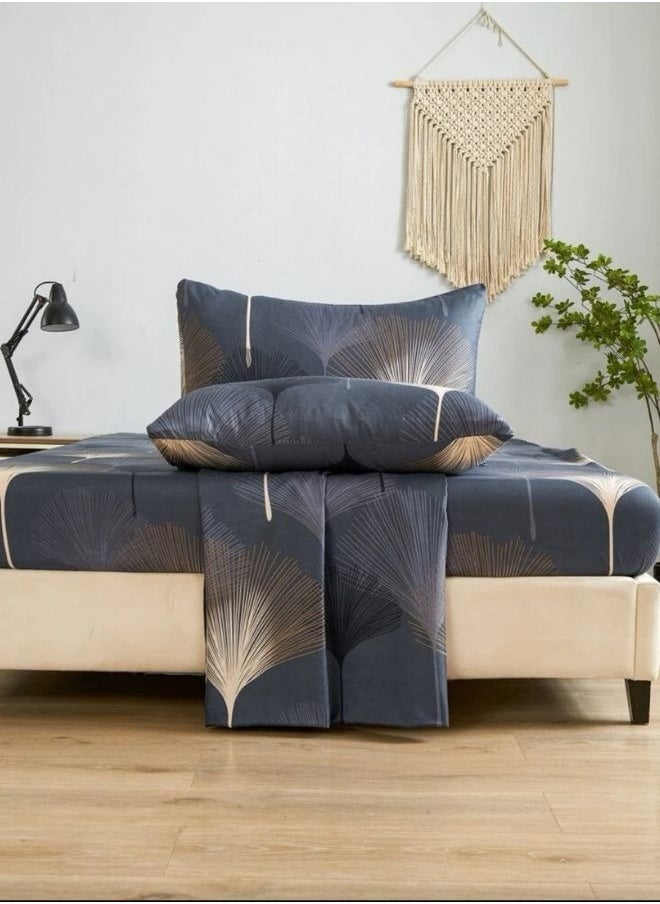LUNA Home - 4 Pieces Bedsheet Set, Brown Color. - Image 1