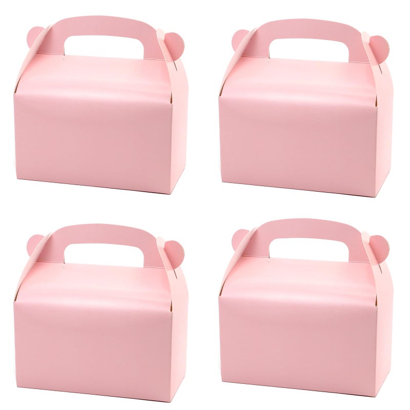 Oletx 30-Pack Pink Party Favor Treat Boxes, Goodie Boxes, Gable Paper Gift Boxes with Handles. Perfect for Princess Pink Party and Baby Shower Decoration Supplies. - Image 1