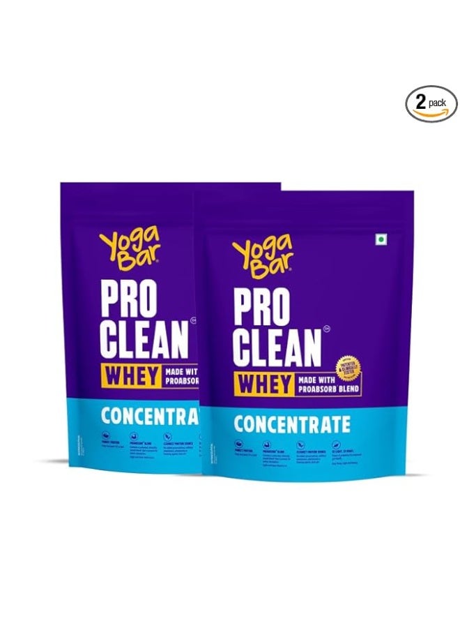 Yogabar ProClean Whey Protein Concentrate pack of 2,1kg each| 27g Protein per Serve | Unflavoured Whey Protein Powder | Clean & Light | Patented & Clinically Tested Pro-Absorb Blend - Image 2