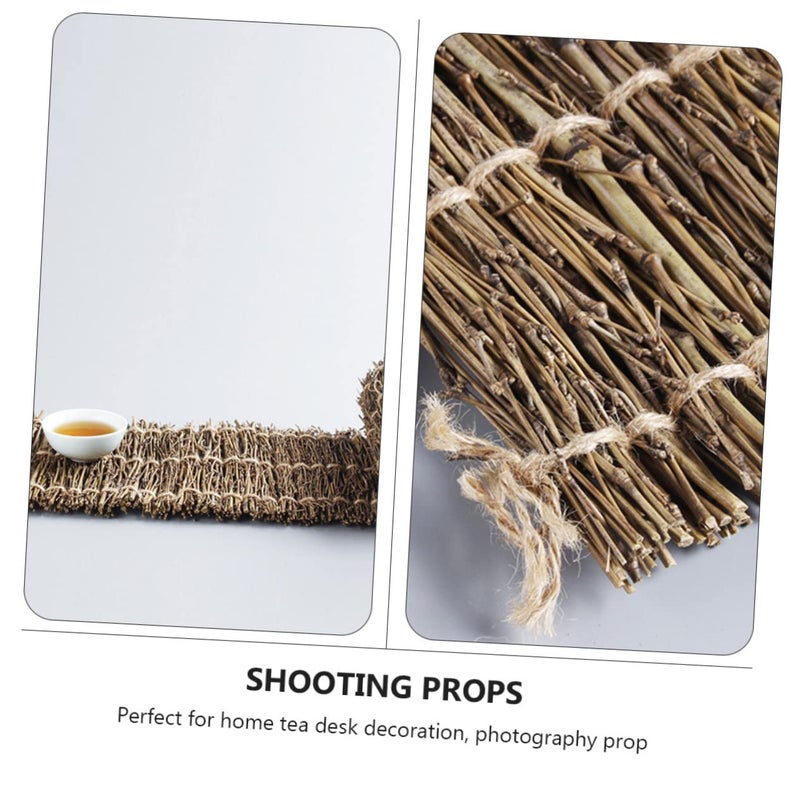 Woven Tea Cushion Mat 75X17X0 5CM Compact Lightweight Photography Background Prop - Image 5