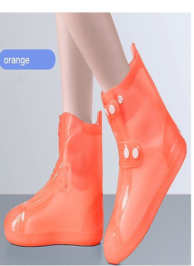 Loquat Portable Anti Slip Rain Boot Cover Orange  - Image 3