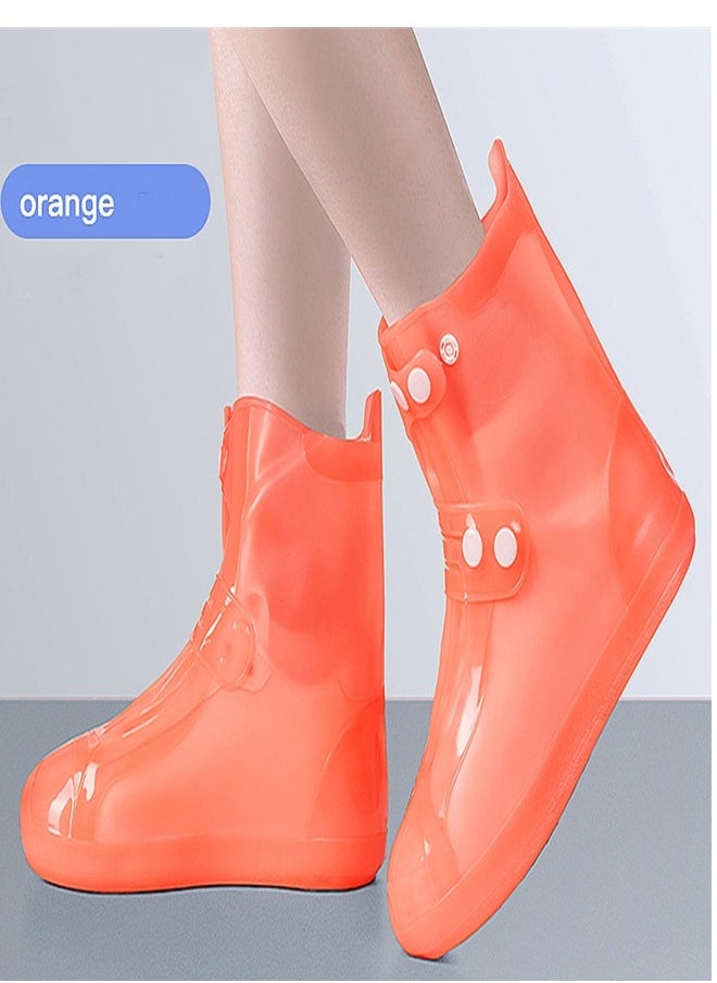 Loquat Portable Anti Slip Rain Boot Cover Orange  - Image 2